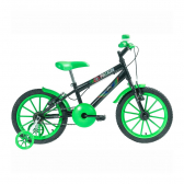 Bicicleta Polimet Infantil Polkids Freios V-Break Quadro 9/aro 16 Preto/verde 7154